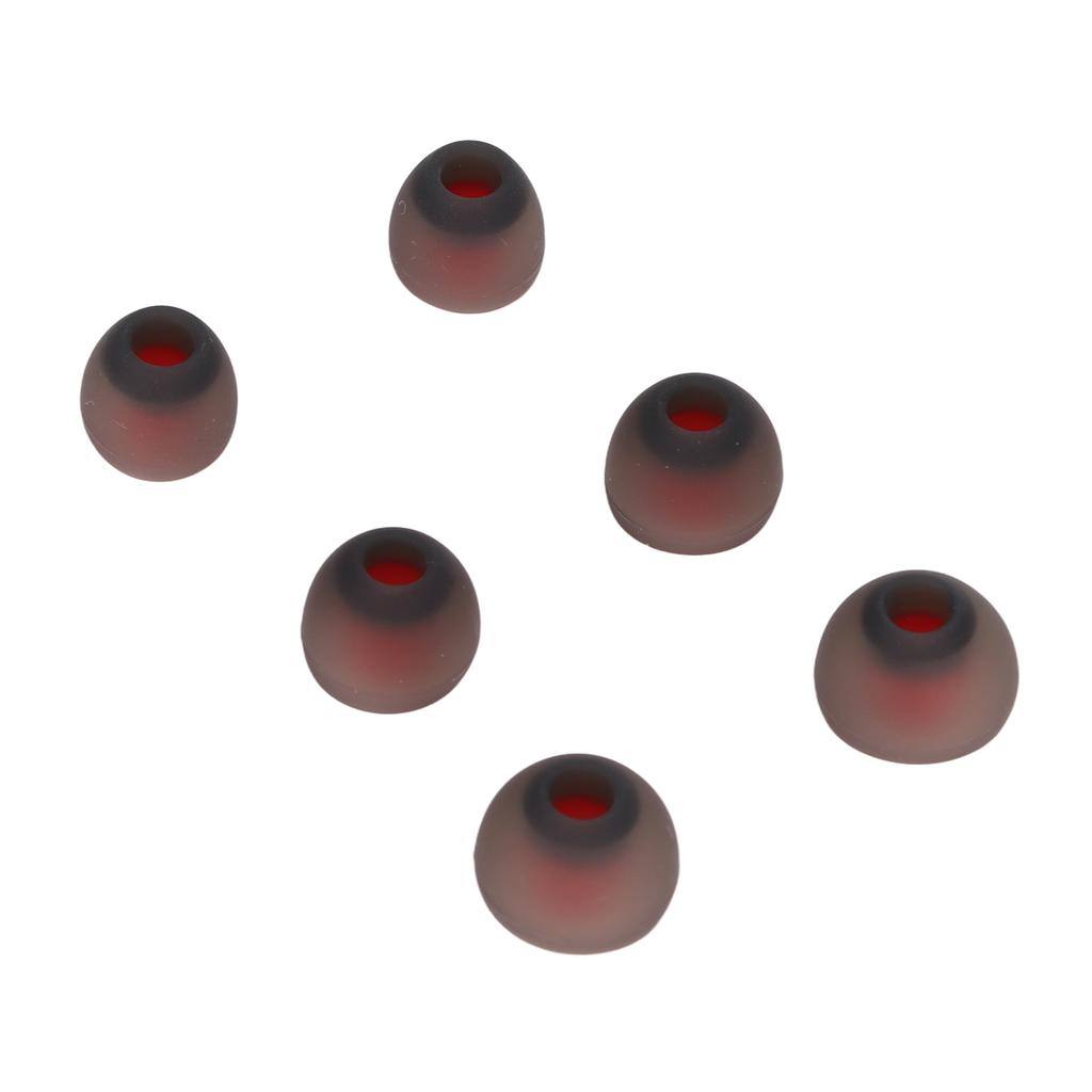 6pcs Silicone Eartips Gray Red Noise Reduction Comfortable Replacement Earplugs for Philips for