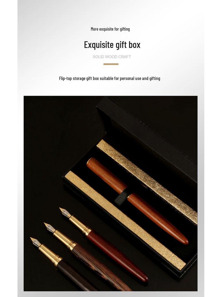 Brass Rosewood Fountain Pen - Custom Engraving Available - Ideal for Office Gifts
