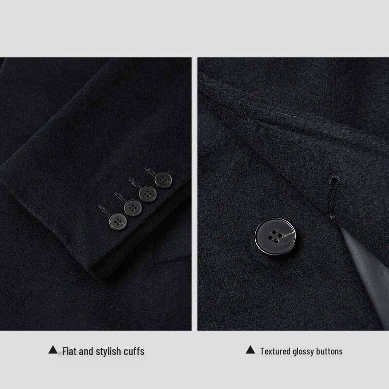 HLA Herren Klassischer Business-Übermantel aus reiner Wolle