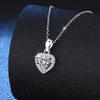 6.5mm Heart Cut Halo Moissanite Pendant Necklace S925 Sterling Silver For Women
