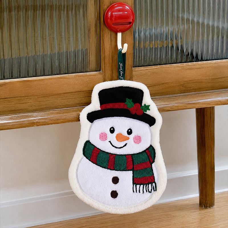 Christmas Towels Absorbent Santa Claus Christmas Tree Snow Man Hand Towel Kitchen Handkerchief Wipe Cloth Christmas GIfts Towels