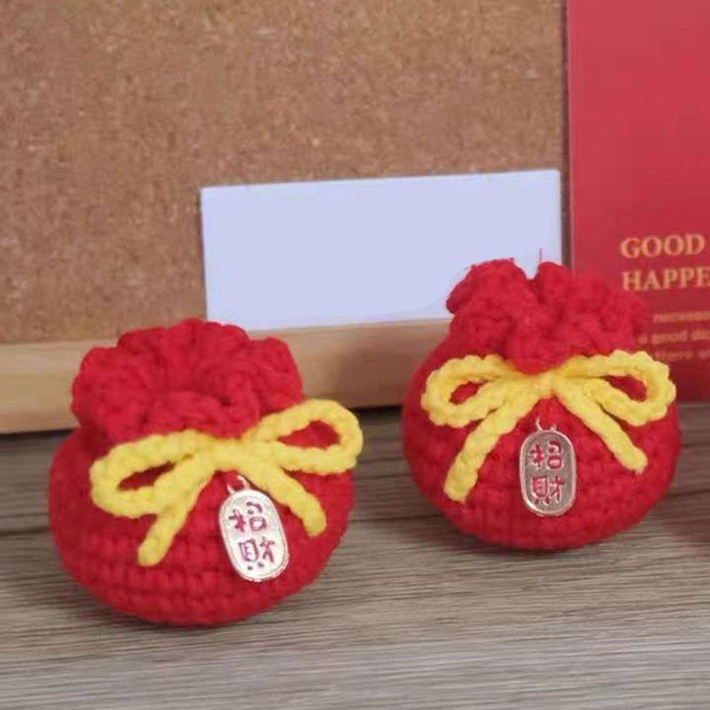 Cartoon Lucky Keychain Car Keyring Knit Doll Pendant Fashion Fu Bag Keychain  Accessories