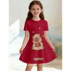 Soft and Breathable Purple Starry Sky Fairy Printed Short Sleeved Casual Dress Suitable for Birthdays and Parties in Summer