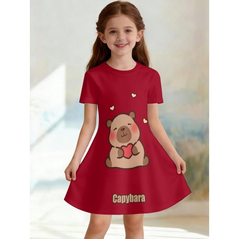 Soft and Breathable Purple Starry Sky Fairy Printed Short Sleeved Casual Dress Suitable for Birthdays and Parties in Summer