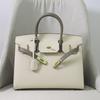 Sac à main explosif pour femme en cuir de vachette à motif de paume de qualité A, coutures extérieures contrastées en cuir, bord à l'huile, sac à bandoulière
