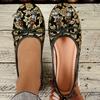 Large size spring new women's casual single shoes flower embroidery linen comfortable flat shoes cloth shoes women