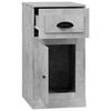 Side Table with Drawer Concrete Grey 40 x 50 x 75 cm