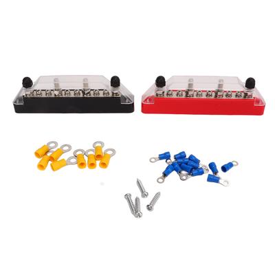 1 Pair 48V 150A 10 Terminal Bus Bar with 20 Terminals Power Distribution Terminal Block for Car RV Stud M6x4  Screw M4x6