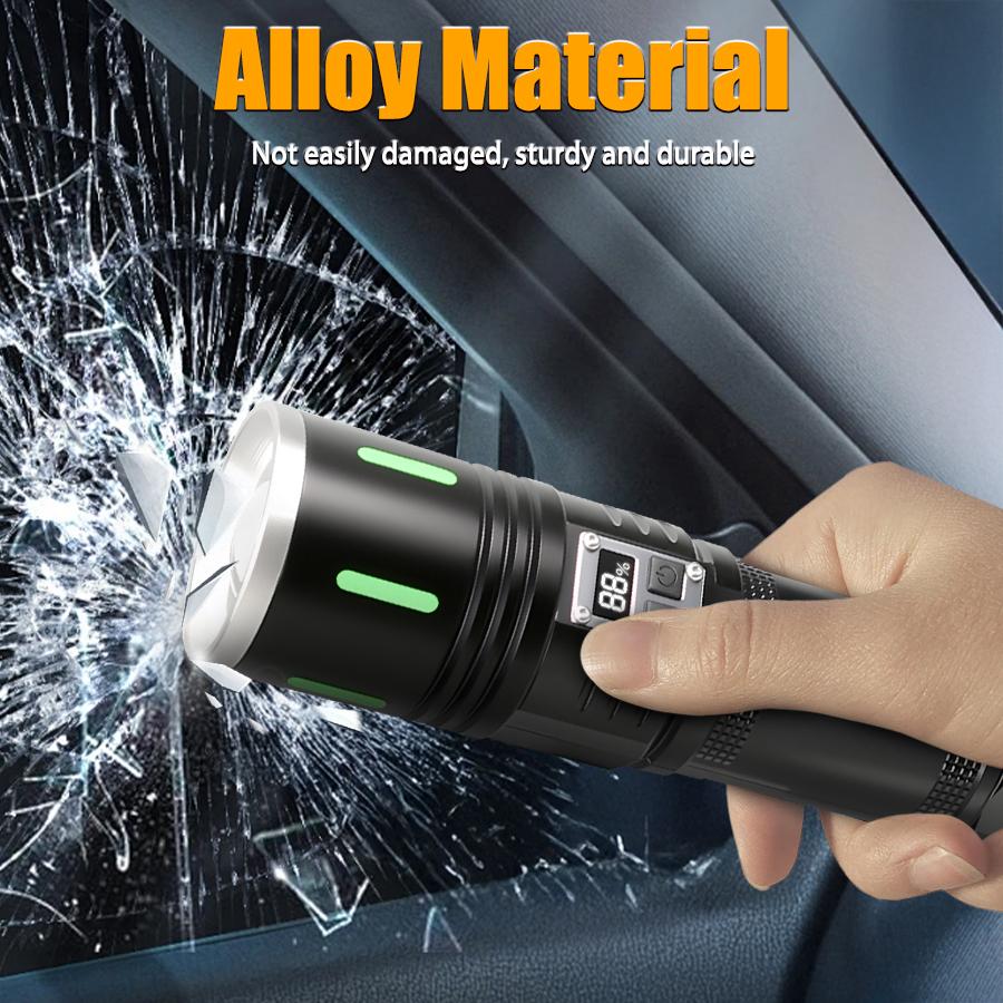 High Power Led Flashlights with COB Light Type-C Rechargeable Torch Zoomable Lamp for Outdoor Camping Fishing Emergency Lantern