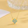 925 Silver Lucky Clover Four-Leaf Pendant Necklace for Women Colorful Flower Clavicle Chain Fine Jewelry Gifts