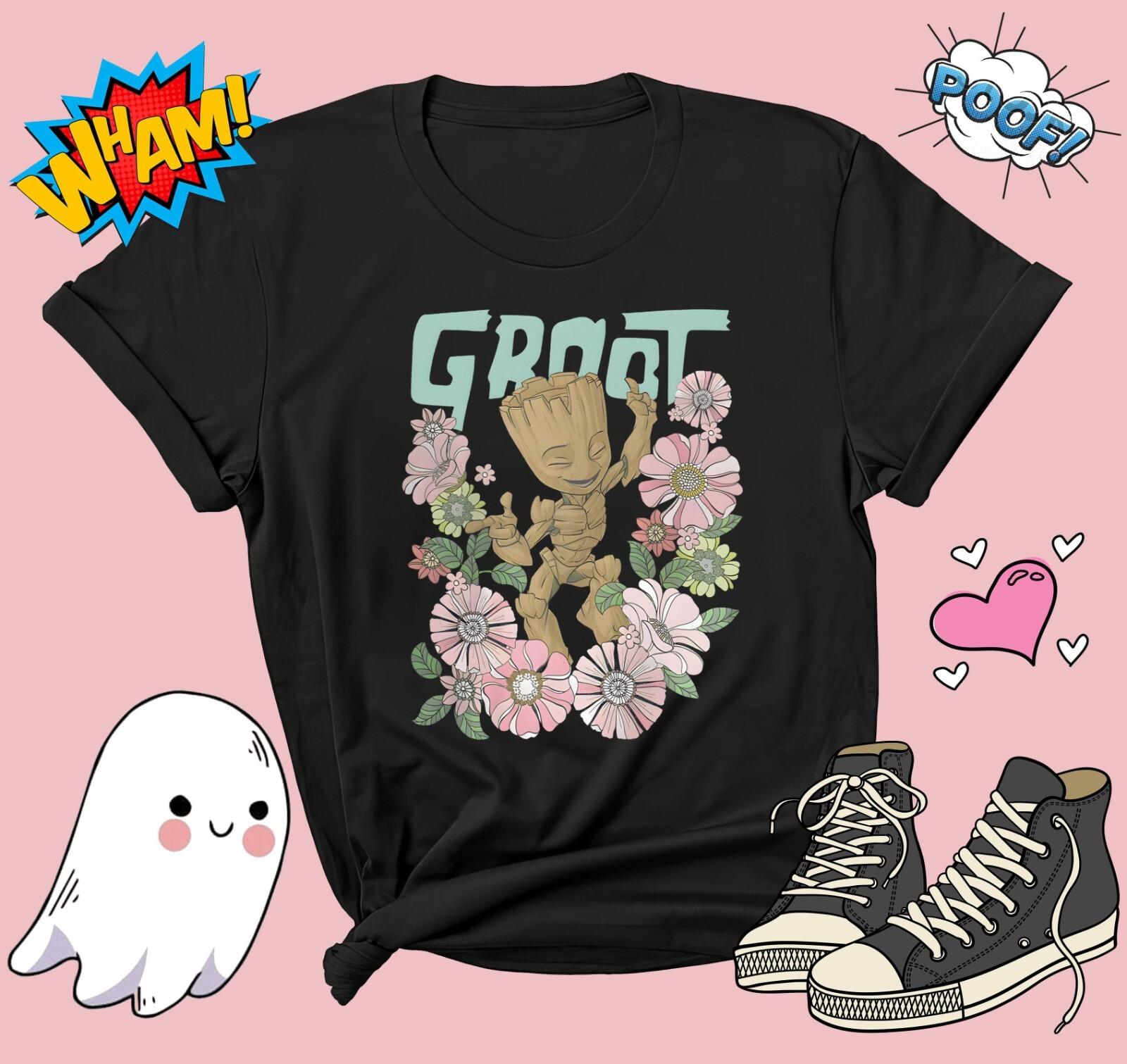 Galaxy Groot Floral Dance T-Shirt Mens Womens Tees Top T Shirt Mens Womens Tees Top Men Women Unisex Tshirt G728 S