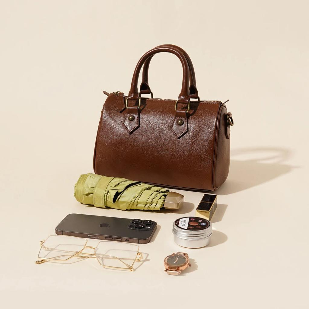New Fashion Versatile Single-Shoulder Women's Bag Classic Boston Genuine Leather Crossbody Bag Casual Cowhide Handbag Strictly Selected