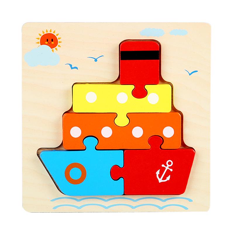 Children's 3D Wooden Animal Puzzle Board - Educational Toy for Early Learning