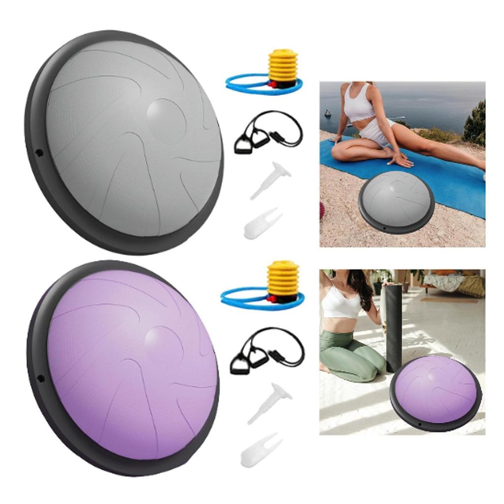 Balance Ball Trainer Non Slip Base Hemisphere with Resistance Bands and Pump Half Exercise