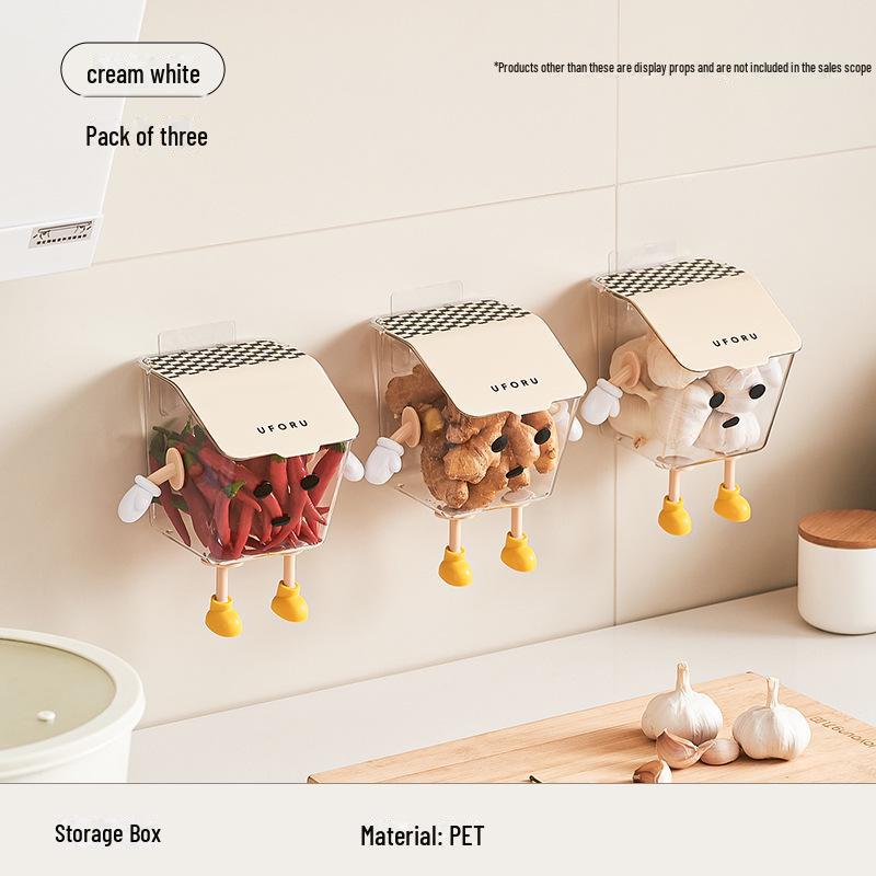 Coș suspendat impermeabil Uforu cu capac pentru depozitarea cepei, ghimbirului și usturoiului, fără găurire