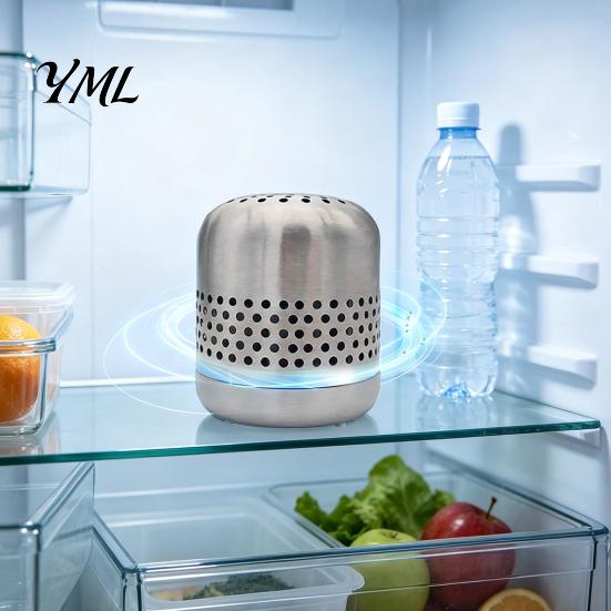Refrigerator Odor Eliminator Stainless Steel Deodorizer, Long-Lasting Eliminator, Nano-Catalytic Food Freshness Keeper Removal Tool for Kitchen