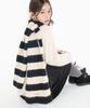 HIGH SCHOOL DISCO Striped Fluffy Scarf_Ivory Black