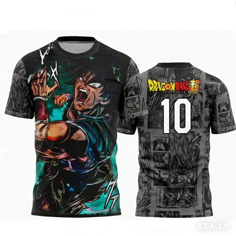 2026 Summer Dragon Ball Retro Fitness T-shirt Men's Oversized 3D Printed Short-sleeved Family Unisex Children's Sports Shirt
