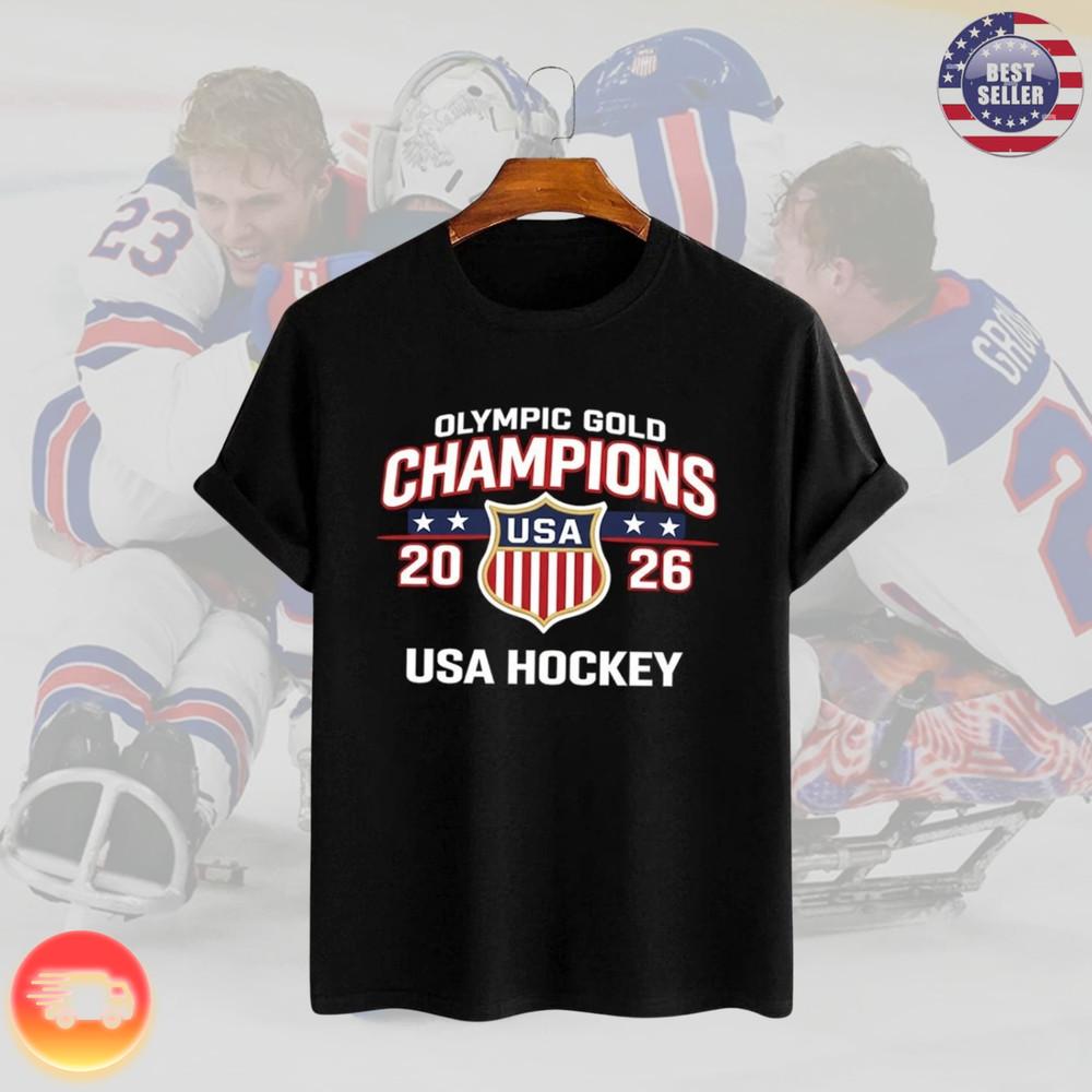 USA Hockey Olympic Gold Champions 2026 TShirt Team USA Hockey Fan Tee M