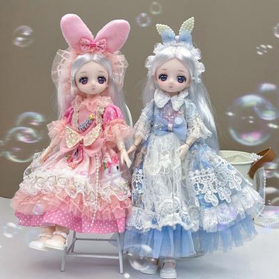 30CM 1/6 Ball Jointed Doll with Clothes Princess Lolita Dress BJD Doll Collectable Posable Action Figure Dress Up Doll Toy Girls Birthday Gift