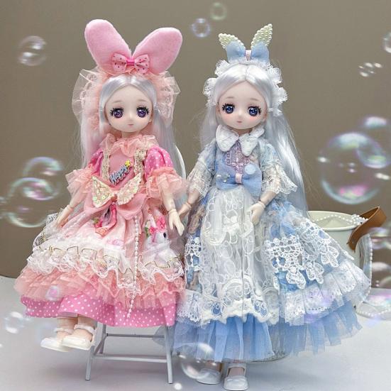 30CM 1/6 Ball Jointed Doll with Clothes Princess Lolita Dress BJD Doll Collectable Posable Action Figure Dress Up Doll Toy Girls Birthday Gift
