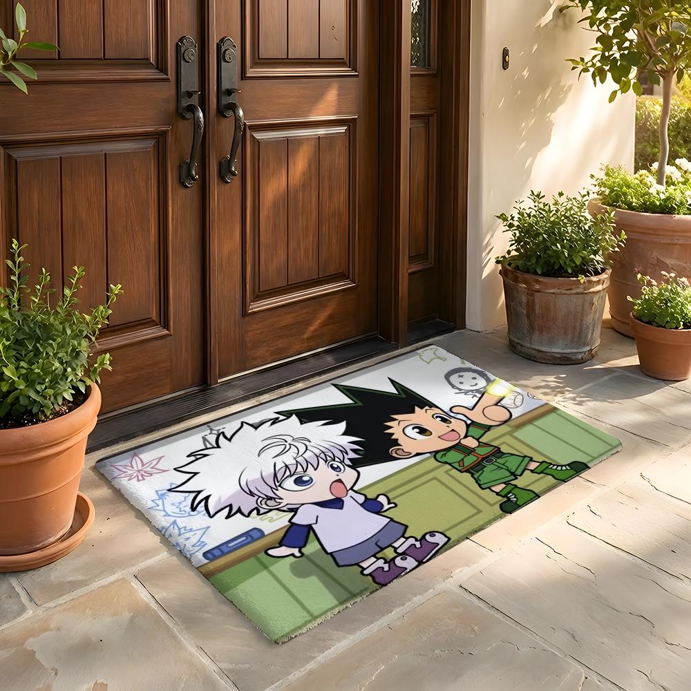 Floor Mat Soft Flannel Rug Non-Slip Absorbent Mat for Bathroom Bedroom Home Decor H-Hunter and H-Hunter Anime