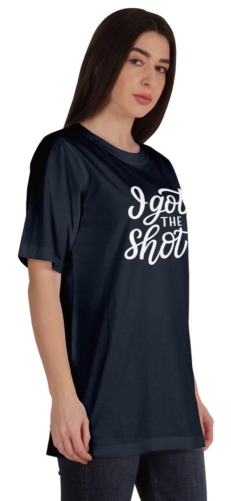Inkmeso I Got The Shot Funny Pro-Vaccine Crew Neck T-shirt For Womens