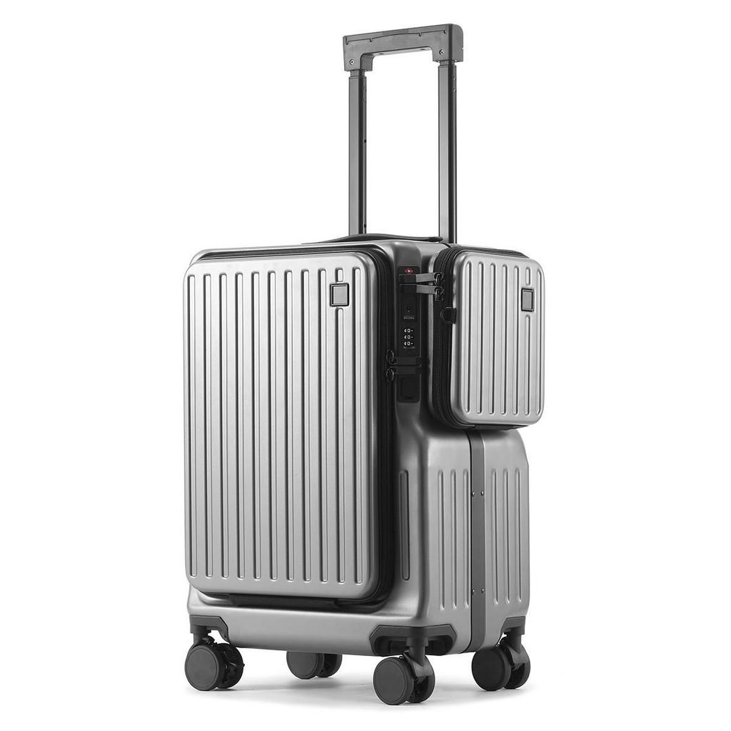 20-Inch Stylish Front-Opening Carry-On Suitcase for Short Trips and Business Travel