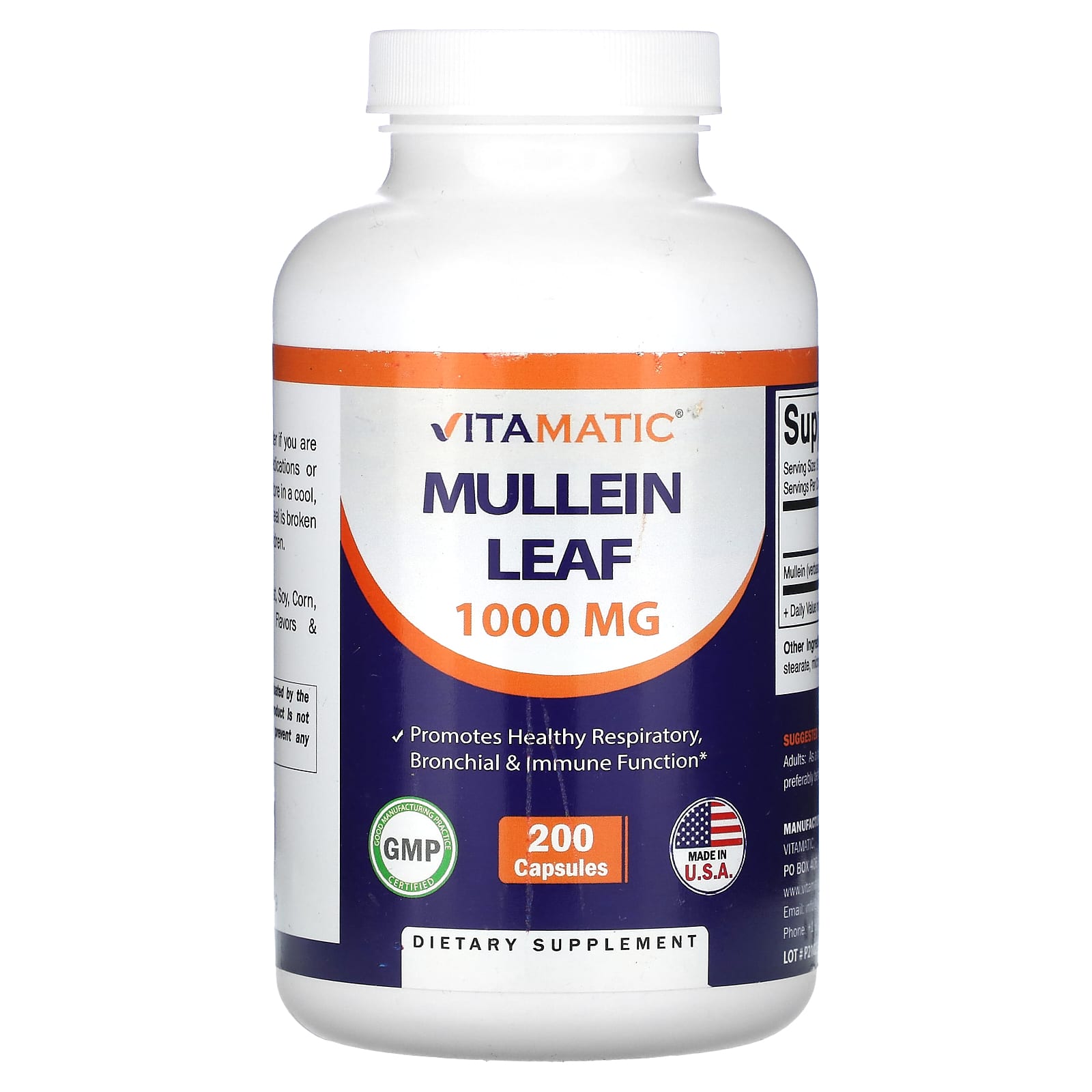 

Mullein Leaf, 1,000Mg, 200 Capsules (333Mg per capsule)