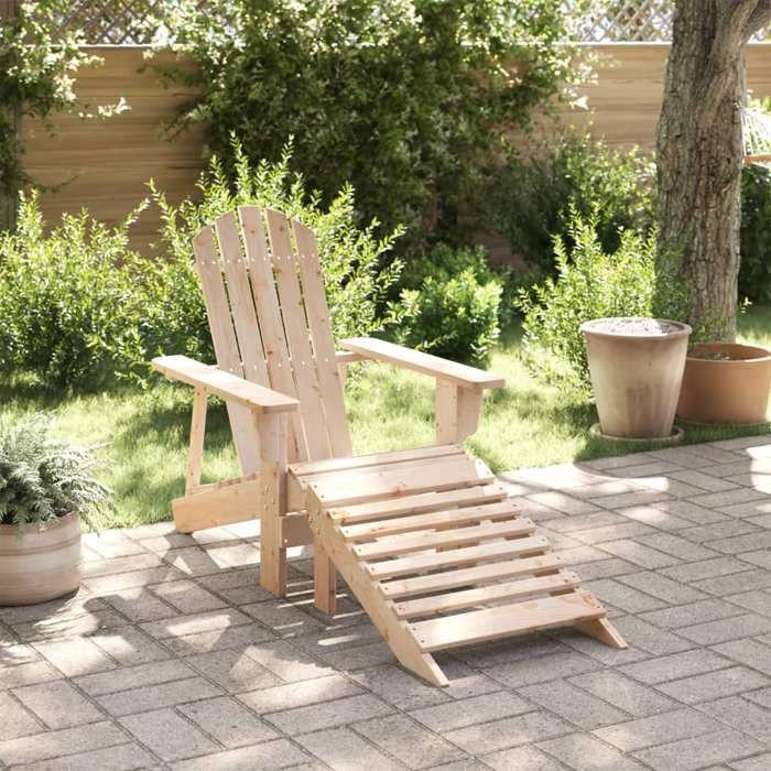 VidaXL Adirondack Chair with Footstool Solid Fir Wood, Garden Chair, Outdoor Seat, Outdoor Chair, Seat of 4007240