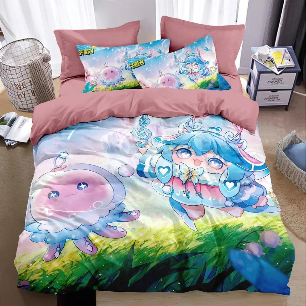 3D Eggy Party Bedding Sets Comforter Quilt Duvet Cover Pillow Case Kids Adult Size Soft Comfortable