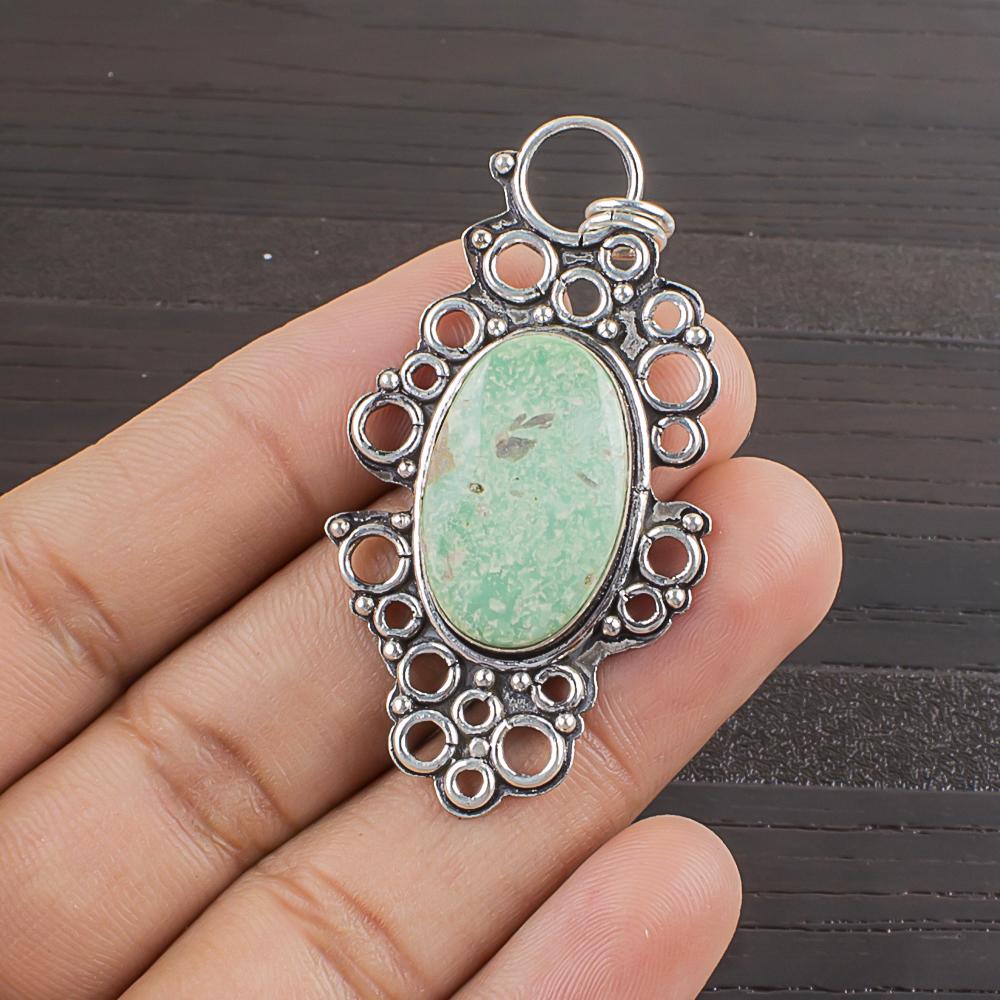 

Natural Verasite Gemstone 925 Sterling Silver Jewelry Designer Pendant 2.1 AJP-2445