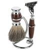 Men s Shave Tool Kit 2 IN 1 Portable Curved Shaving Brush Manual Razor Stand Holder