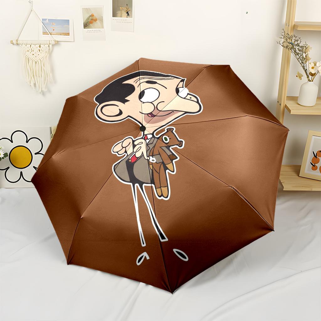 Mr. Bean's Adventure Room Automatic Umbrella Compact 8-Rib Lightweight Compact Design Travel Essential Elegant Umbrella Birthday/Christmas Gift