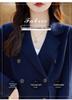 Women's Double-Breasted Wool Cardigan: Fine Knit, Long Sleeve, Loose Fit, Fashionable Commuting Coat.