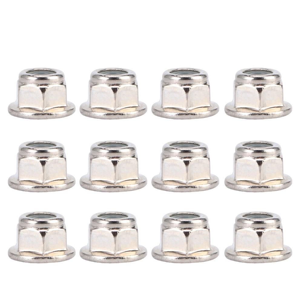 12PCS NonSlip Tire 4mm Lock Nut for Axial Traxxas TRX4 TRX6 SCX10 110 RC Model Car(Silver )