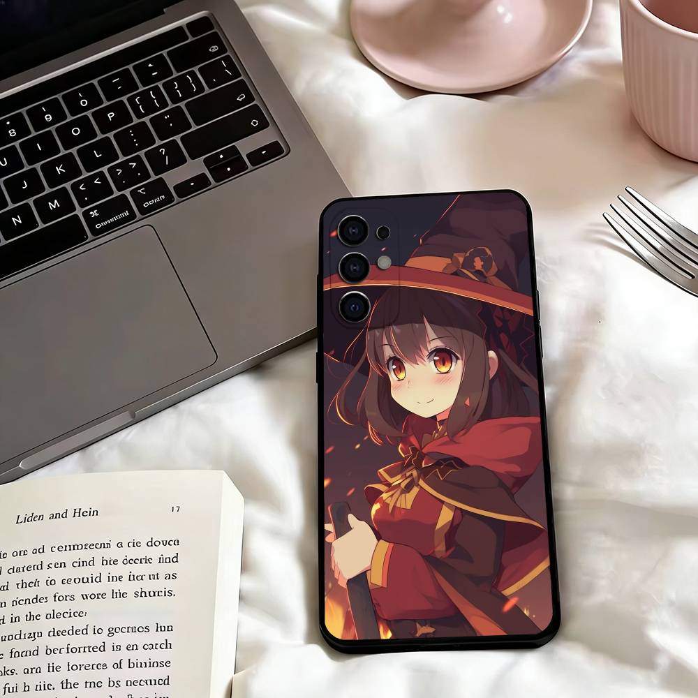 Megumin-n Anime KonoSubaS-S Phone Case Black Silicone Soft For Samsung S25,S24,S21,S22,S23,S30,Ultra,S20,Plus,Fe,Lite
