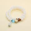 Natural White & Creamy Yellow Jade Bodhi Root Double-Strand Bracelet - New Chinese Design for Women