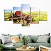 Unframed 5 Panel Red Wine Candle Colorful Fruit Sunflower Canvas Printed Posters Wall Art Pictures HD Paintings Room Home Decor
