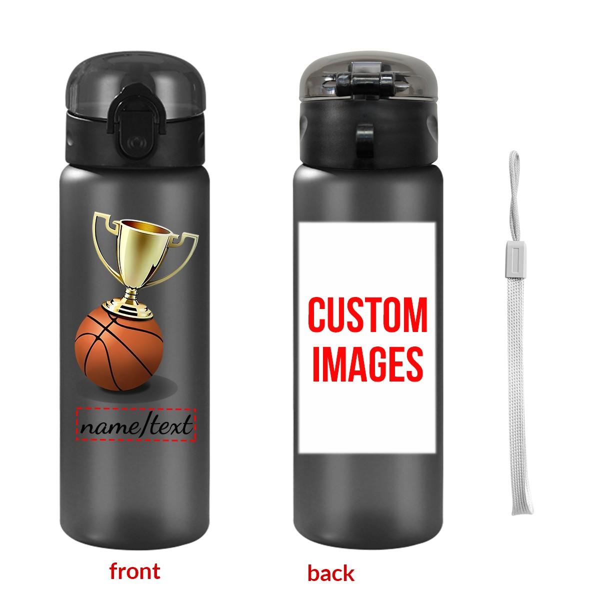 1pc custom photo name 780ml/26oz outdoor travel sports cup leak-proof plastic water bottle with rope