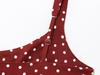 Women's Spring 2025 Polka Dot Spaghetti Strap Midi Dress with Slit Design