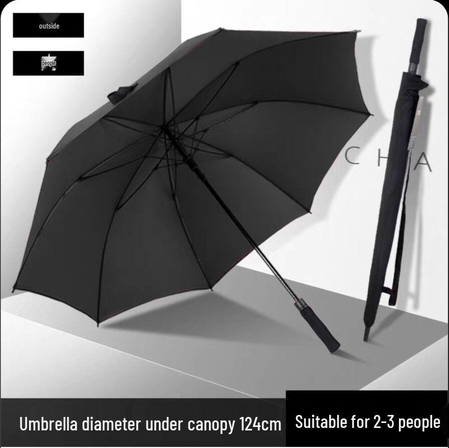 Extra Large Double-Layer Automatic Long-Handled Umbrella for Three, Windproof and Sunproof, Reinforced and Extra Thick, Perfect for Men