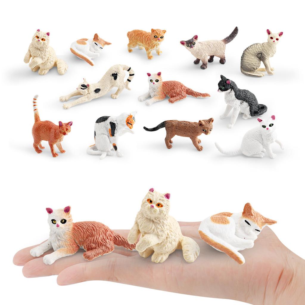 Mini Cat Figurine Collection Pvc Static Models With Six Or Twelve Cats For Decoration And Gift Ideas