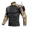 Summer Long Sleeve Frog Camo Shirt Tactical Outdoor Top Stand Collar Athletic T-Shirt Lightweight Breathable Men