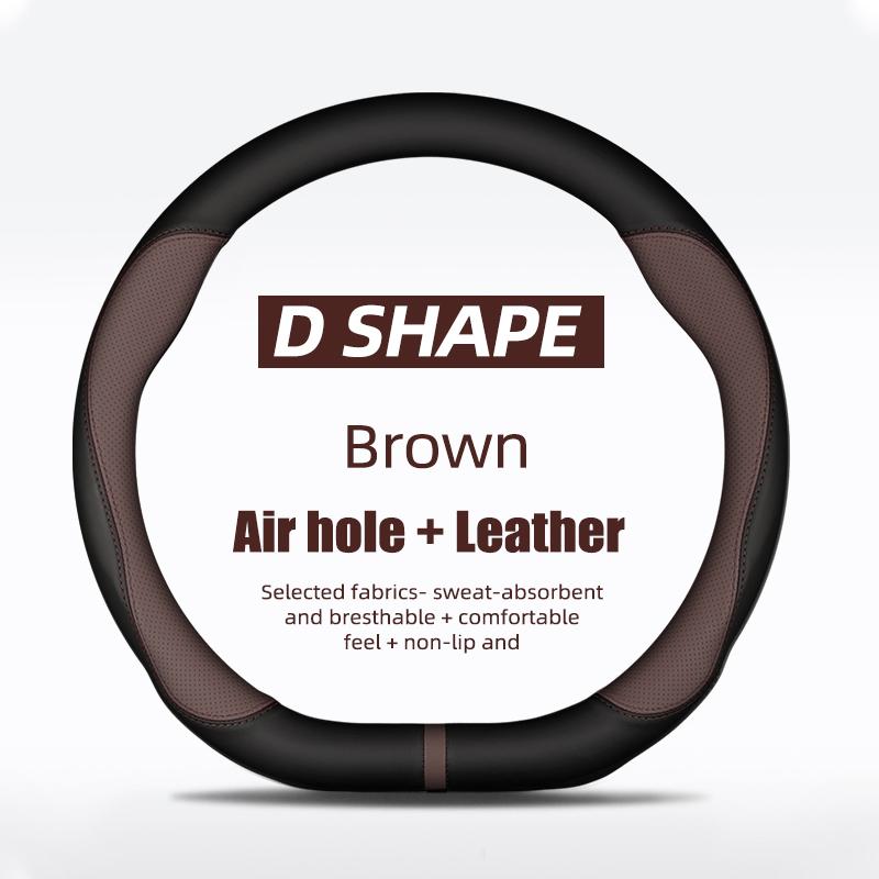 38cm Anti-Slip Leather Steering Wheel Cover