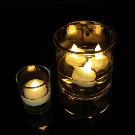 12Pcs/Set Flameless Candle Operated Multi-color Smokeless Floating Battery Tea Light Candle for Home