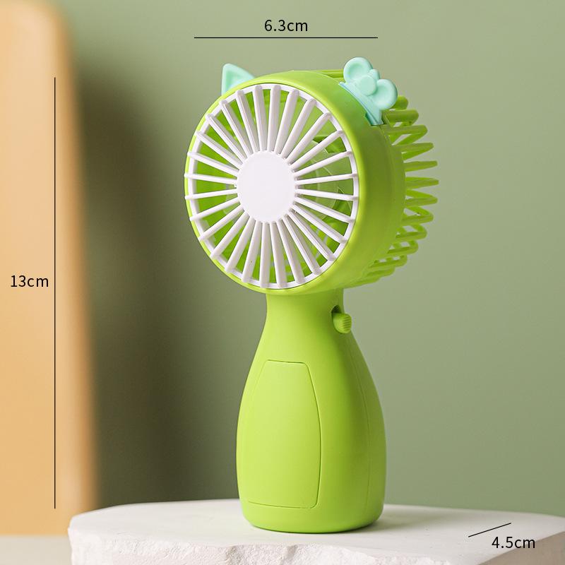 2025 New Hot-Selling Student Cartoon Handheld USB Fan with Large Lithium Battery and Lanyard