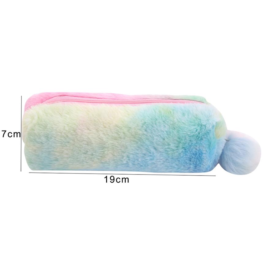 For Marker Plush Pencil Case Gradient Girl Organizer Pouch Stationery Pouch