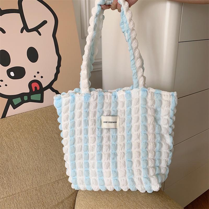5 Cloud Bubble Flower Shoulder Bag Female Student Simple Handbag Canvas Large Capacity Women's Bag
