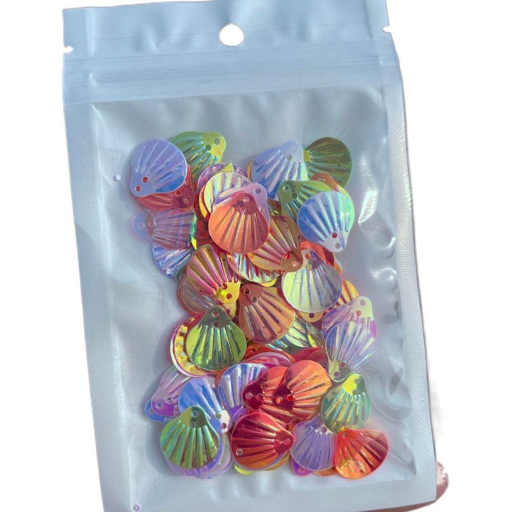 Shell Shape Mermaid Flake Glitter Auroral coloration Shell Sequins DIY Tools Nail Art Decor  Women
